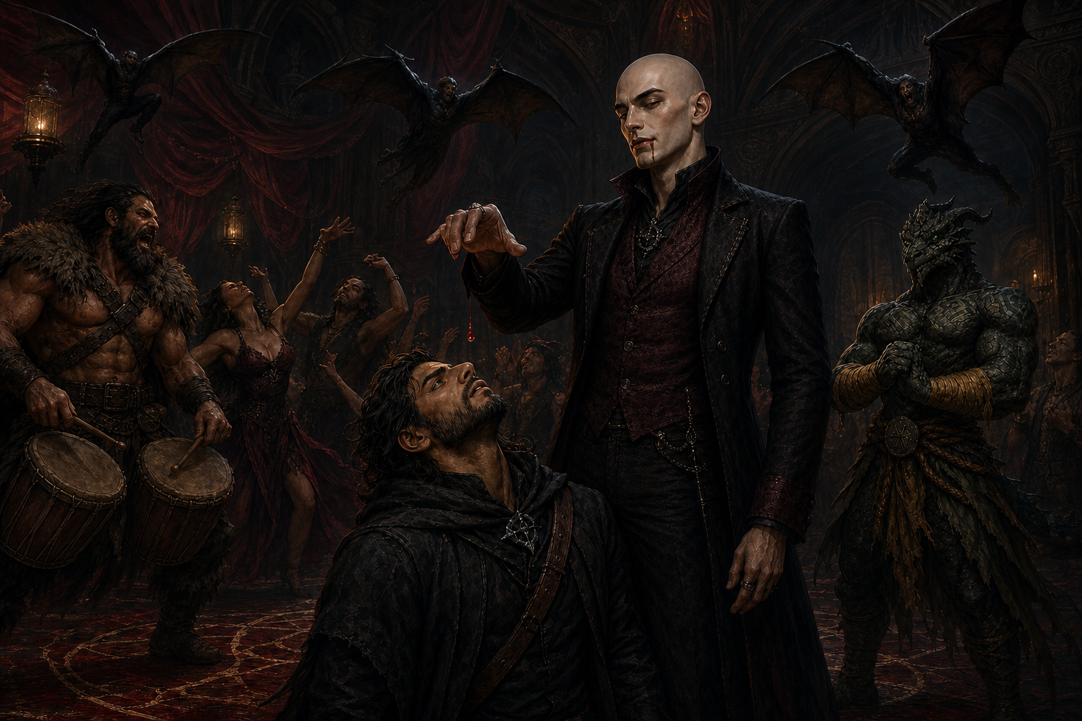 Darian lets a single drop of blood fall toward Black Lily as the Pale Lantern erupts into revelry.